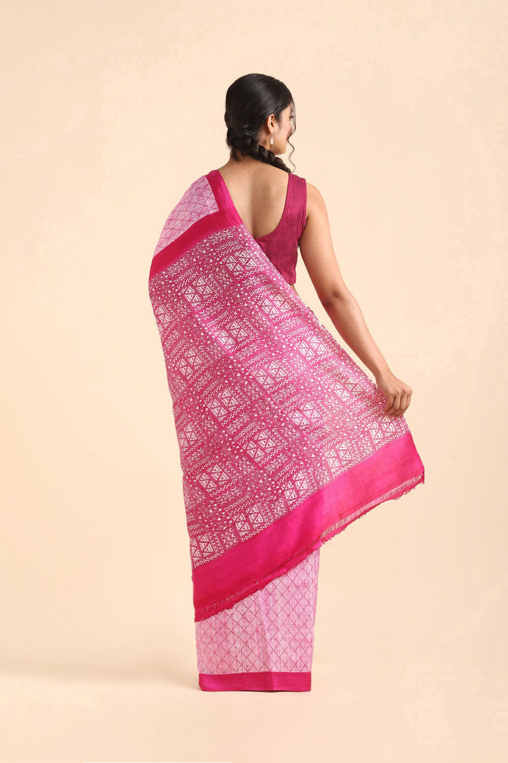 Pink Pure Silk Printed Saree image number null