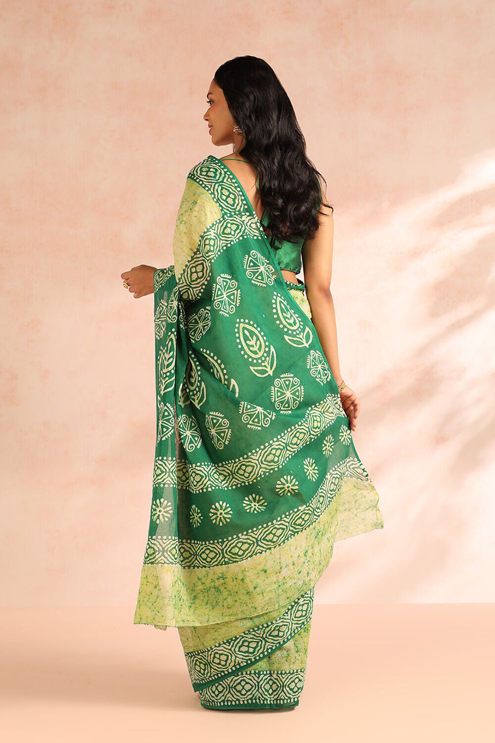 Lime Ujjain Pure Cotton Printed Saree image number null