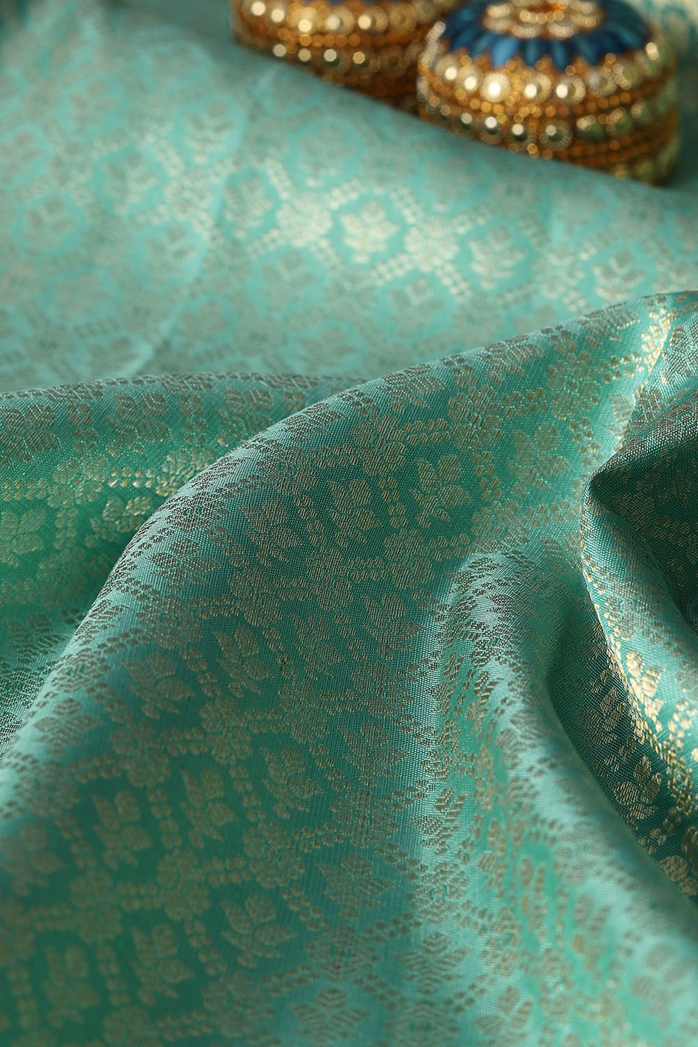 Onyx Blue Pure Zari Pure Silk Kanjivaram Saree image number null