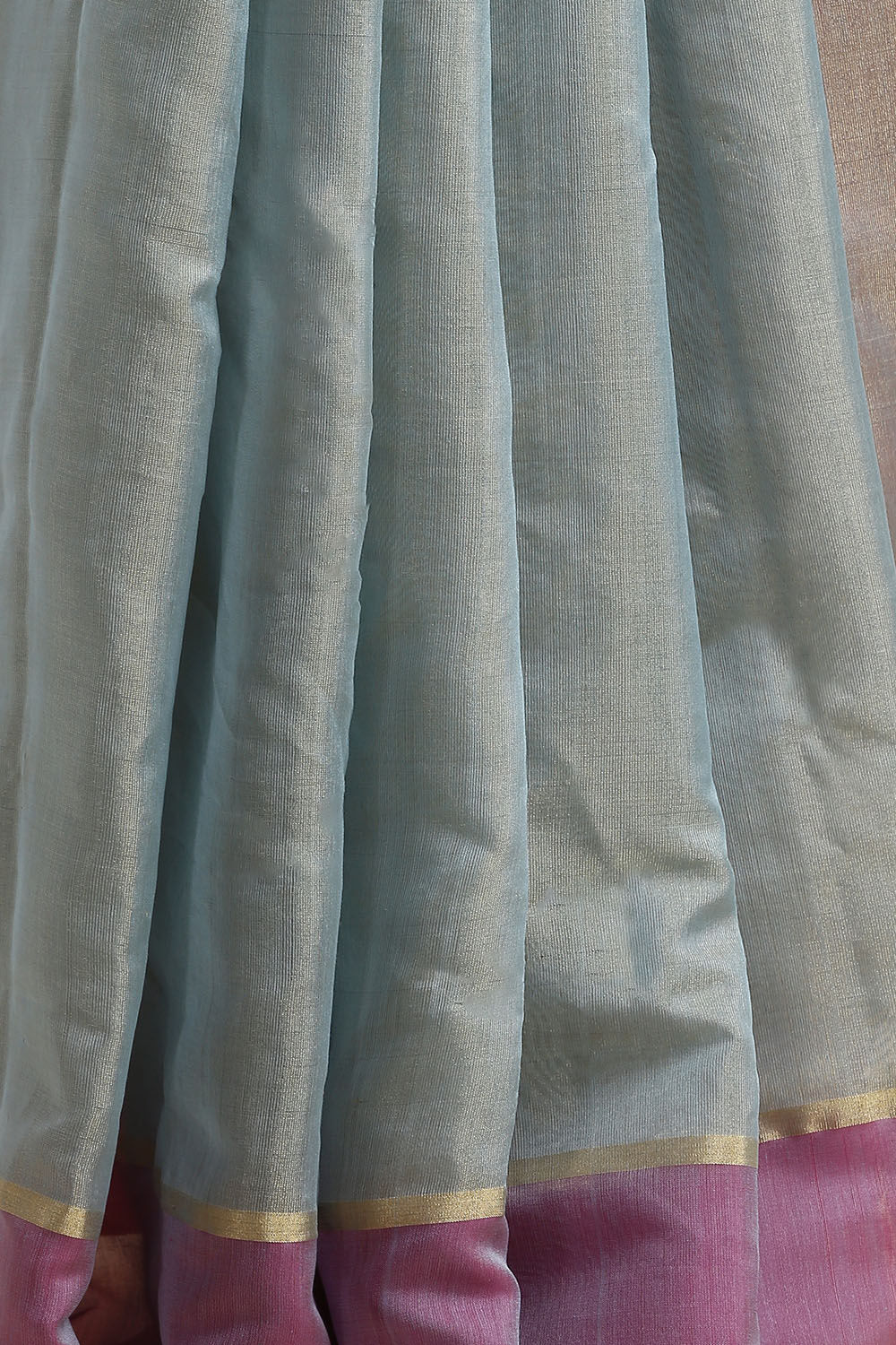 Light Blue Pure Cotton Tissue Chanderi Saree image number null