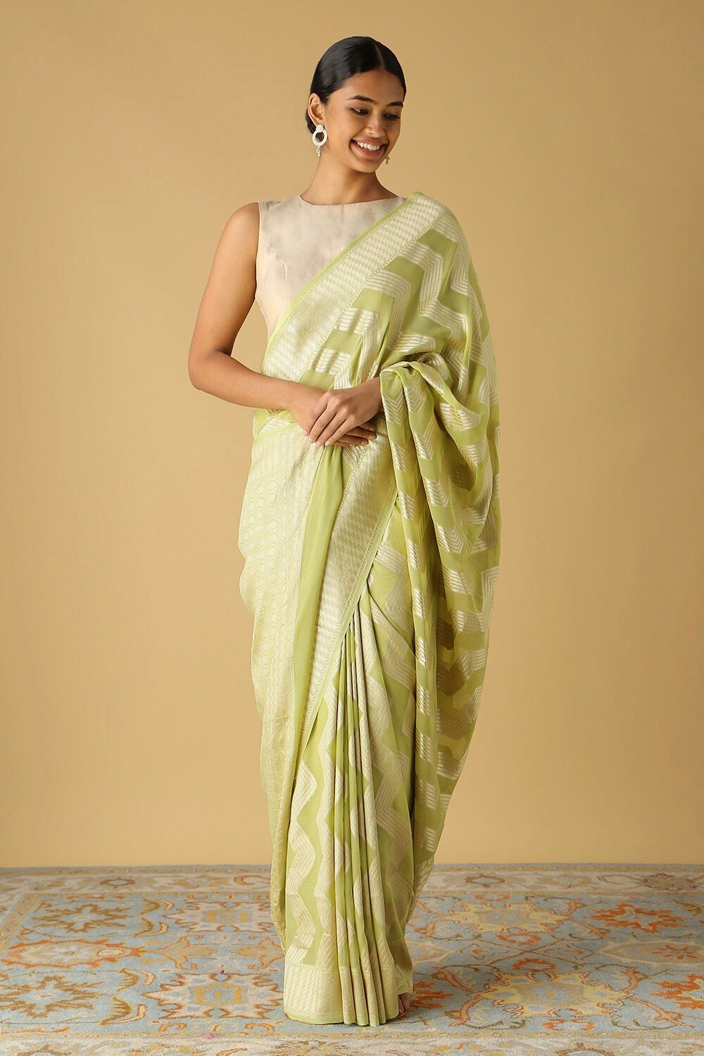 Light Green Georgette Banarasi Saree image number null