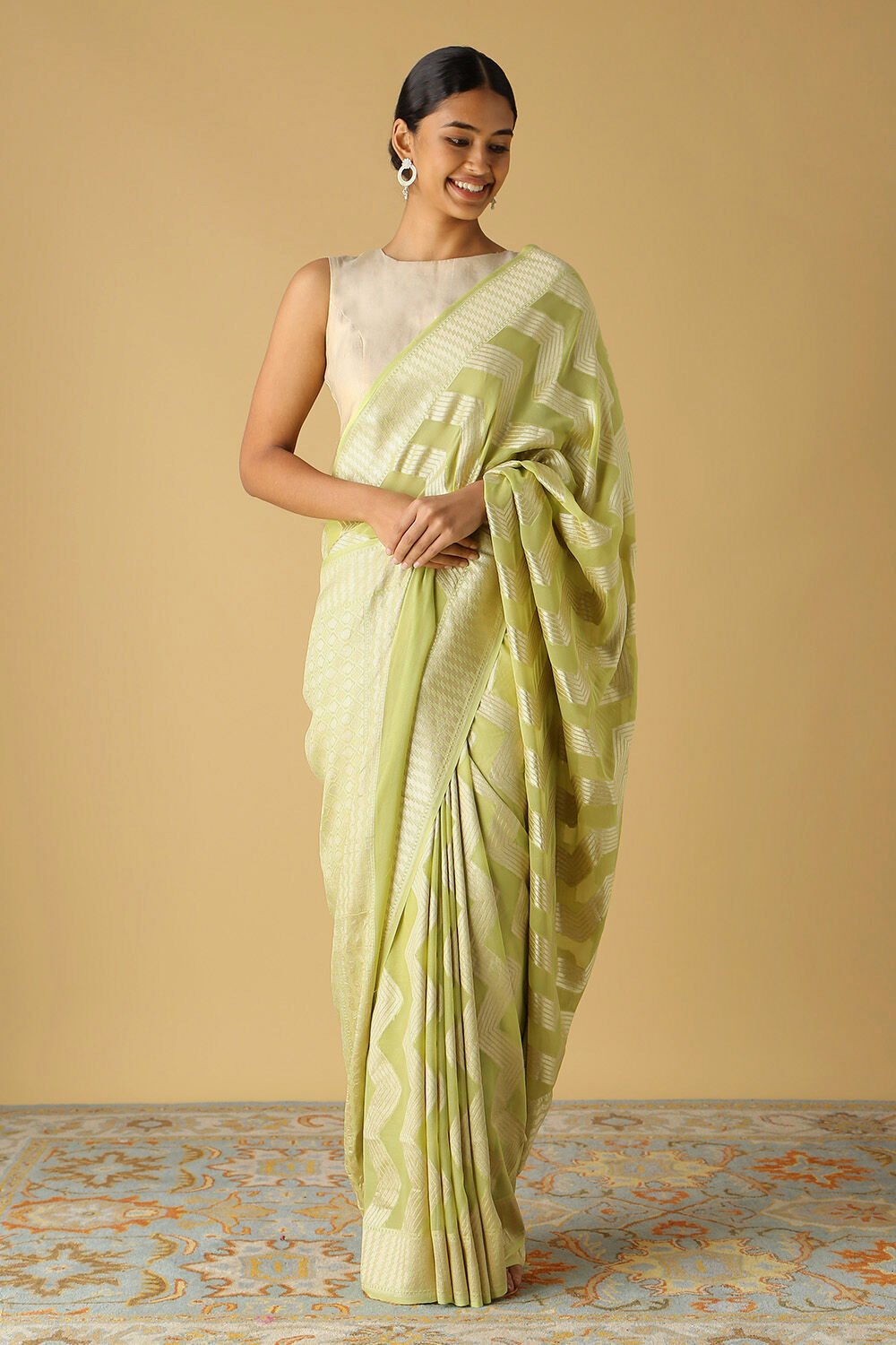 Light Green Georgette Banarasi Saree image number null