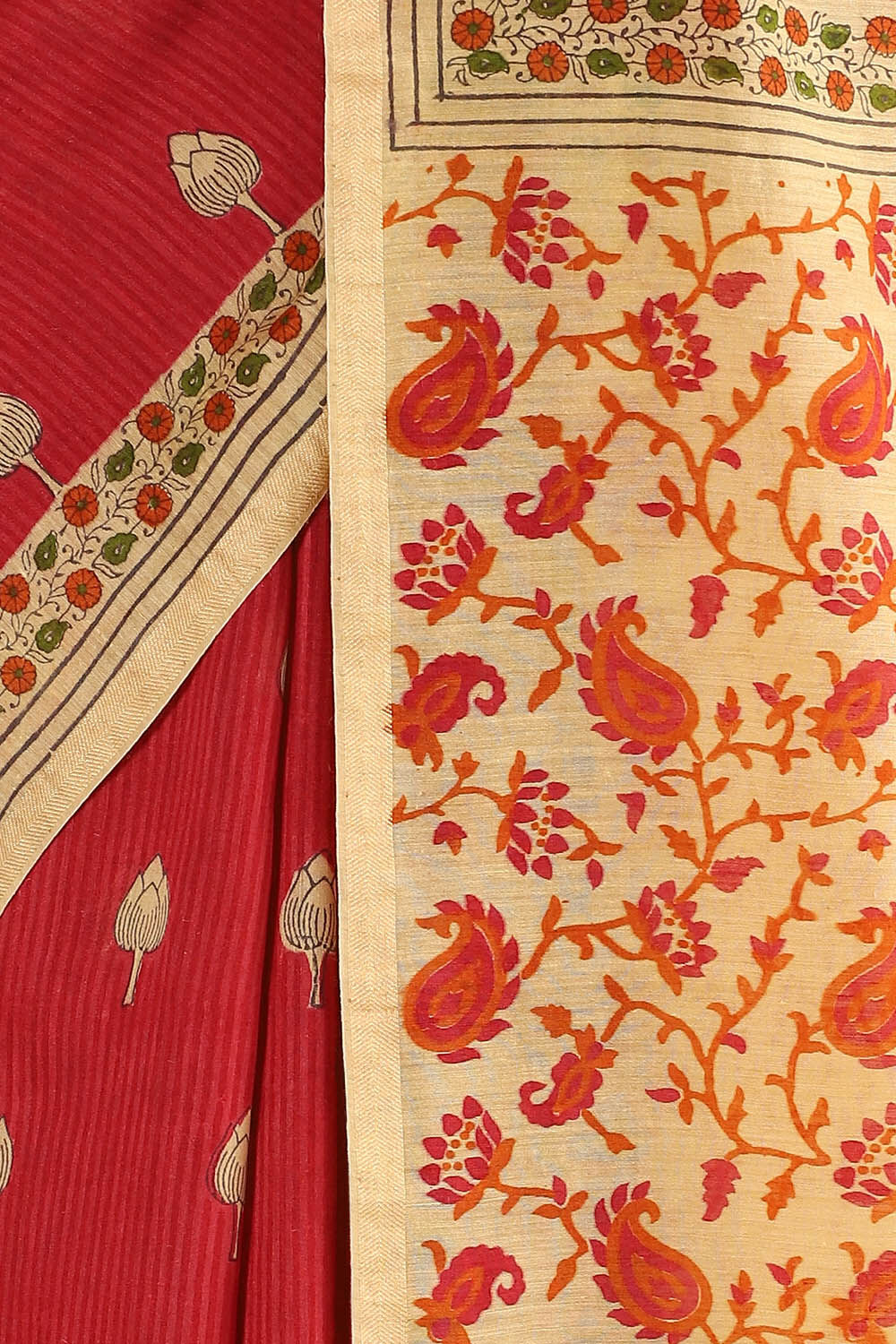 Pink Pure Tussar Vanya Printed Saree image number null