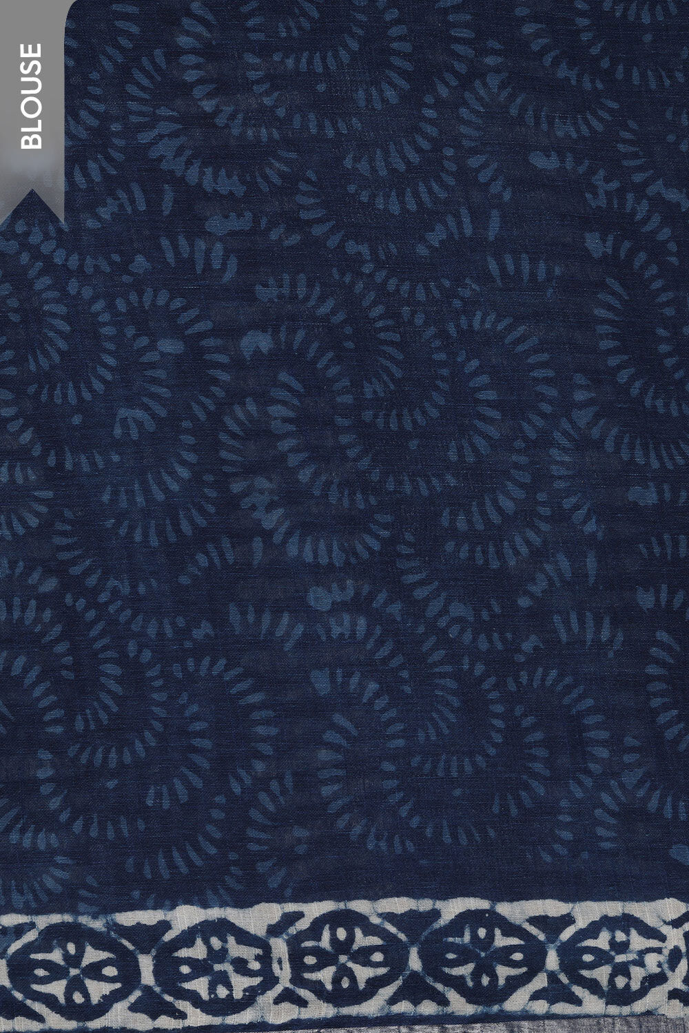 Blue Cotton Viscose Rajasthan Block Printed Saree image number null