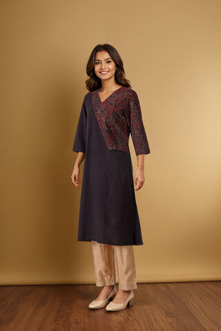 Black Pure Cotton Ajrakh Kurta thumbnail image number null