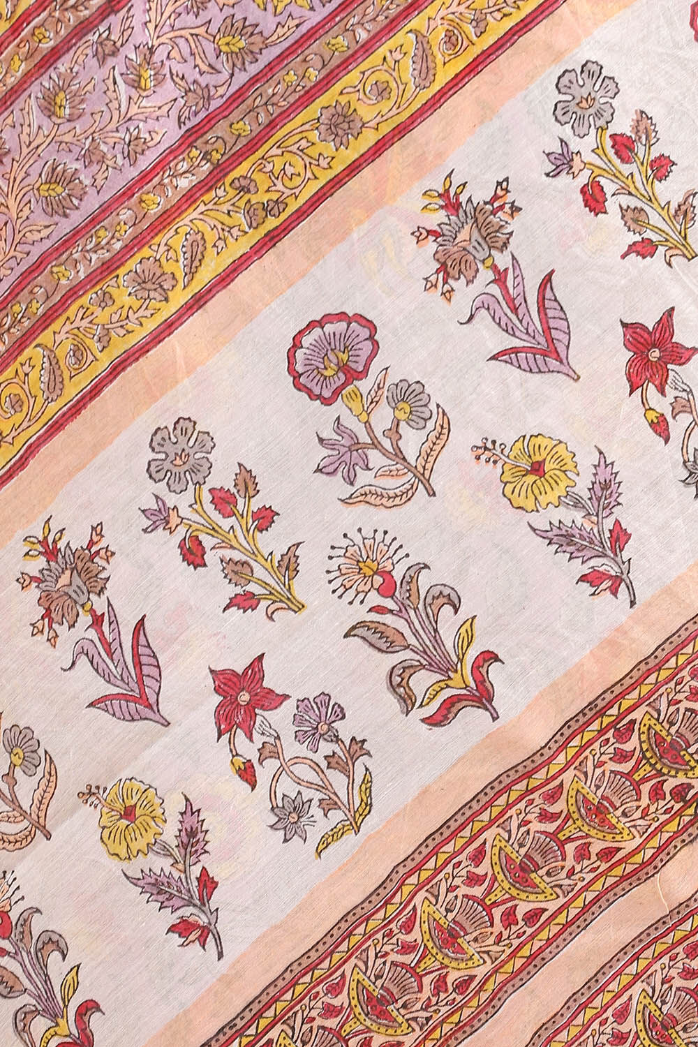 Light Violet Pure Silk Cotton Sanganeri Printed Saree image number null