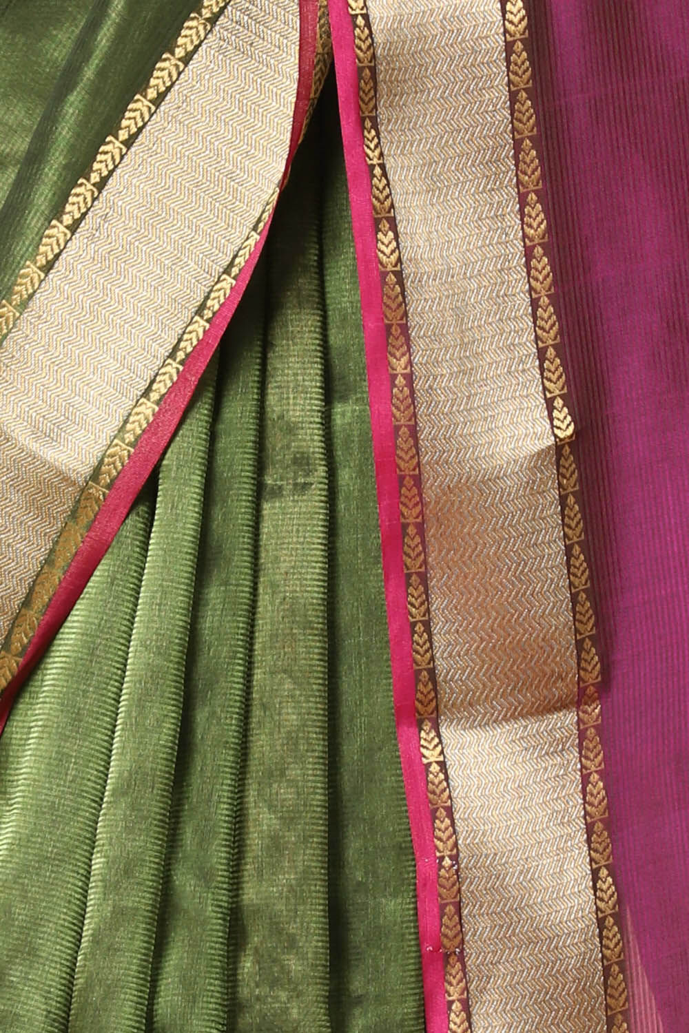 Green Pure Cotton Tissue Maheswari Saree image number null