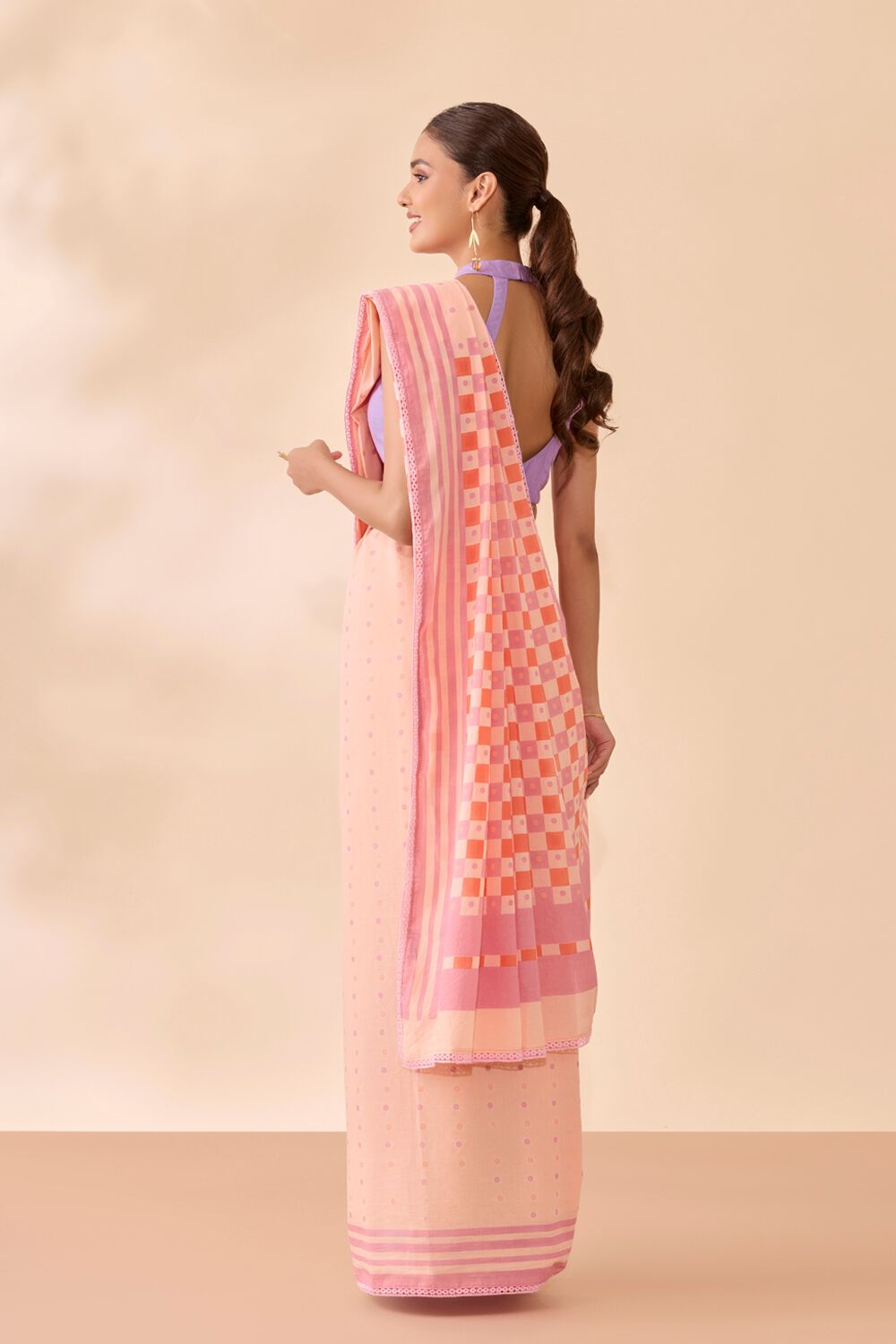 Light Orange Screen Printed Bengal Pure Cotton Saree image number null
