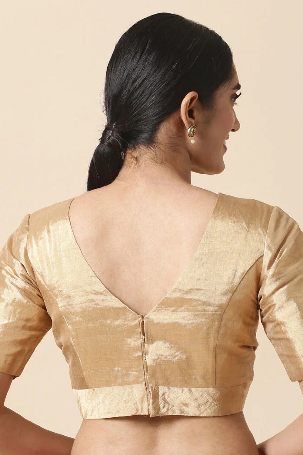 Golden Tissue Cotton Blouse image number null