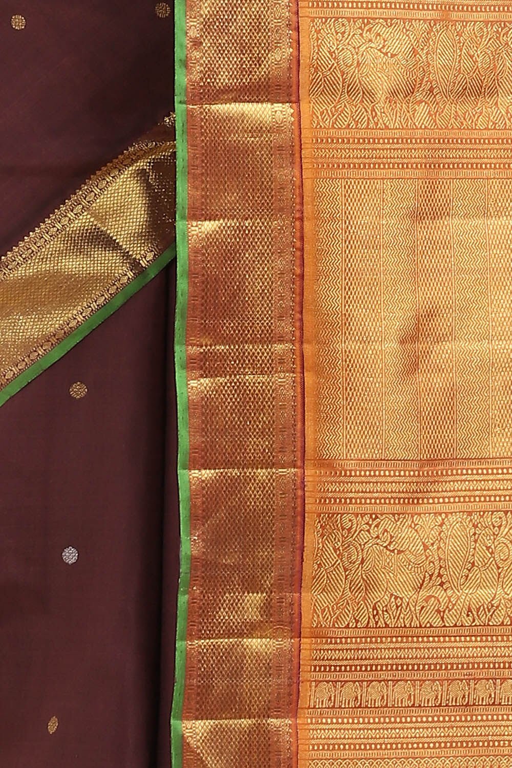 Brown Pure Silk Kanjivaram Saree image number null