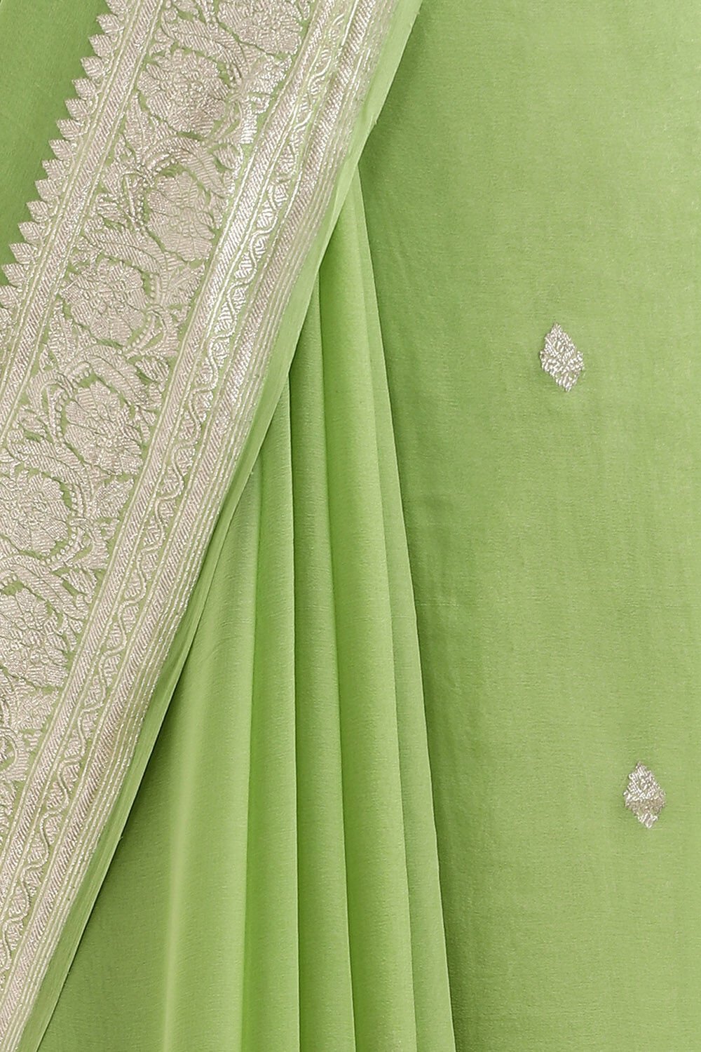 Light Green Pure Georgette Banarasi Saree image number null