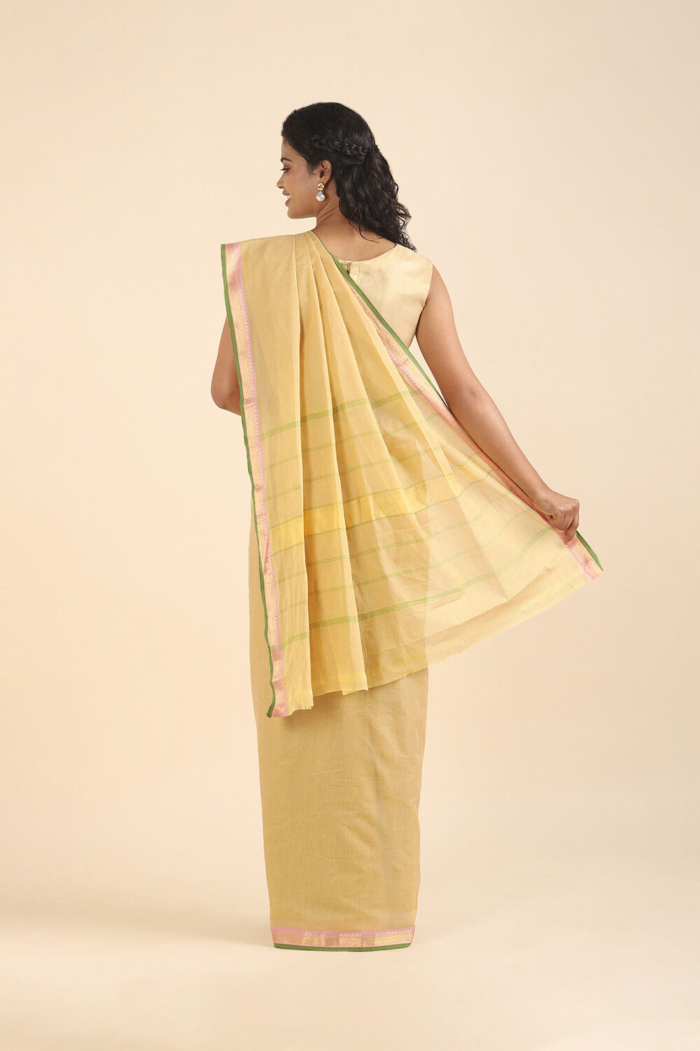 Beige Pure Cotton South Saree image number null