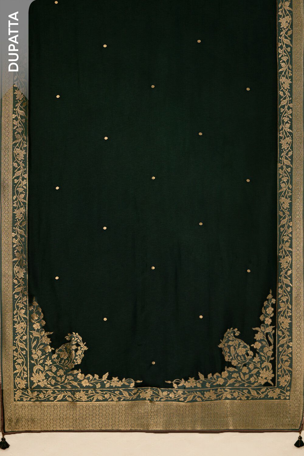 Dark Green Pure Viscose Embroidered Unstitched Suit Set image number null