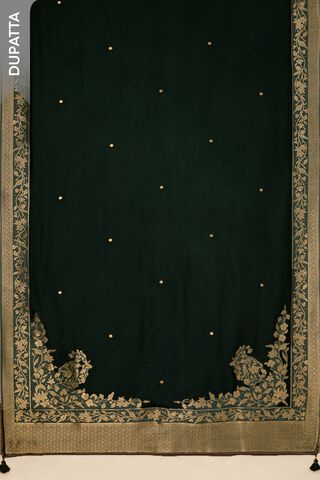 Dark Green Pure Viscose Embroidered Unstitched Suit Set thumbnail image number null