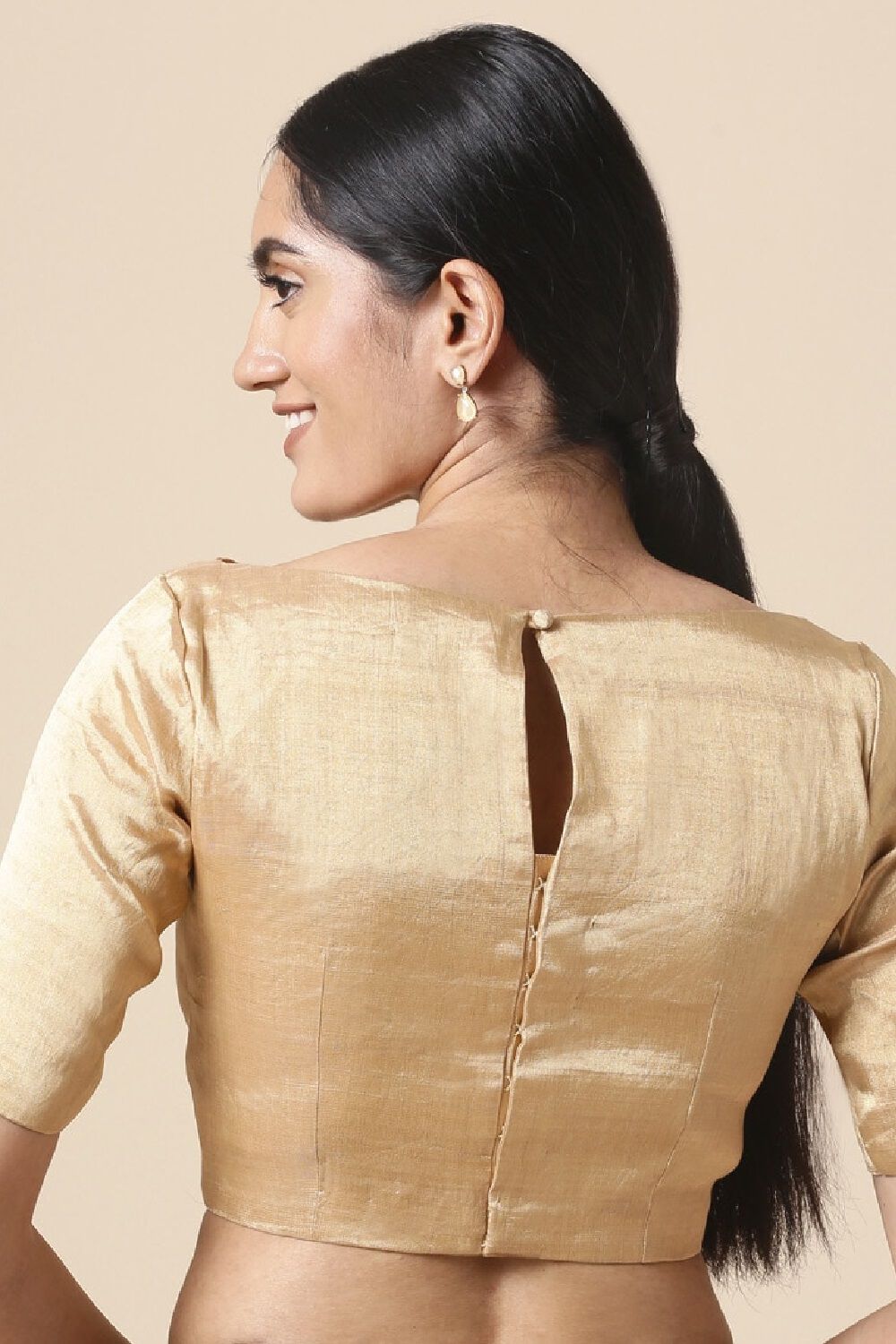 Golden Tissue Cotton Blouse image number null