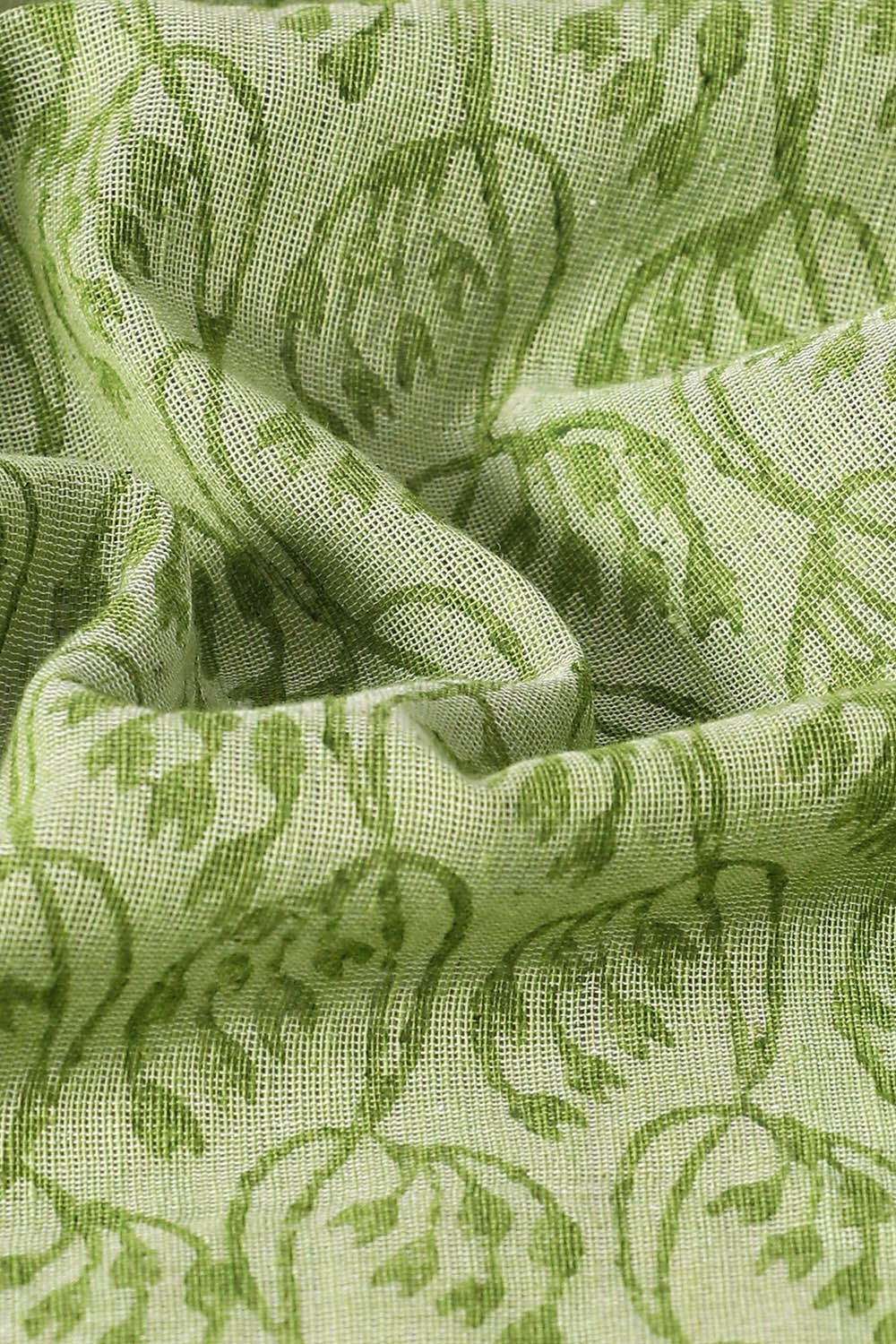 Green Pure Cotton Printed Saree image number null