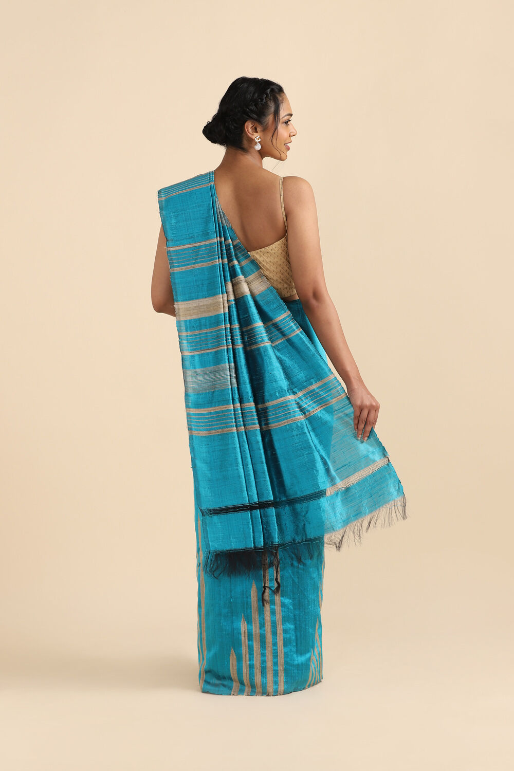 Light Blue Pure Silk Woven Saree image number null