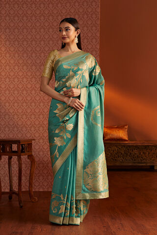 Green Woven Luxe Saree thumbnail image number null