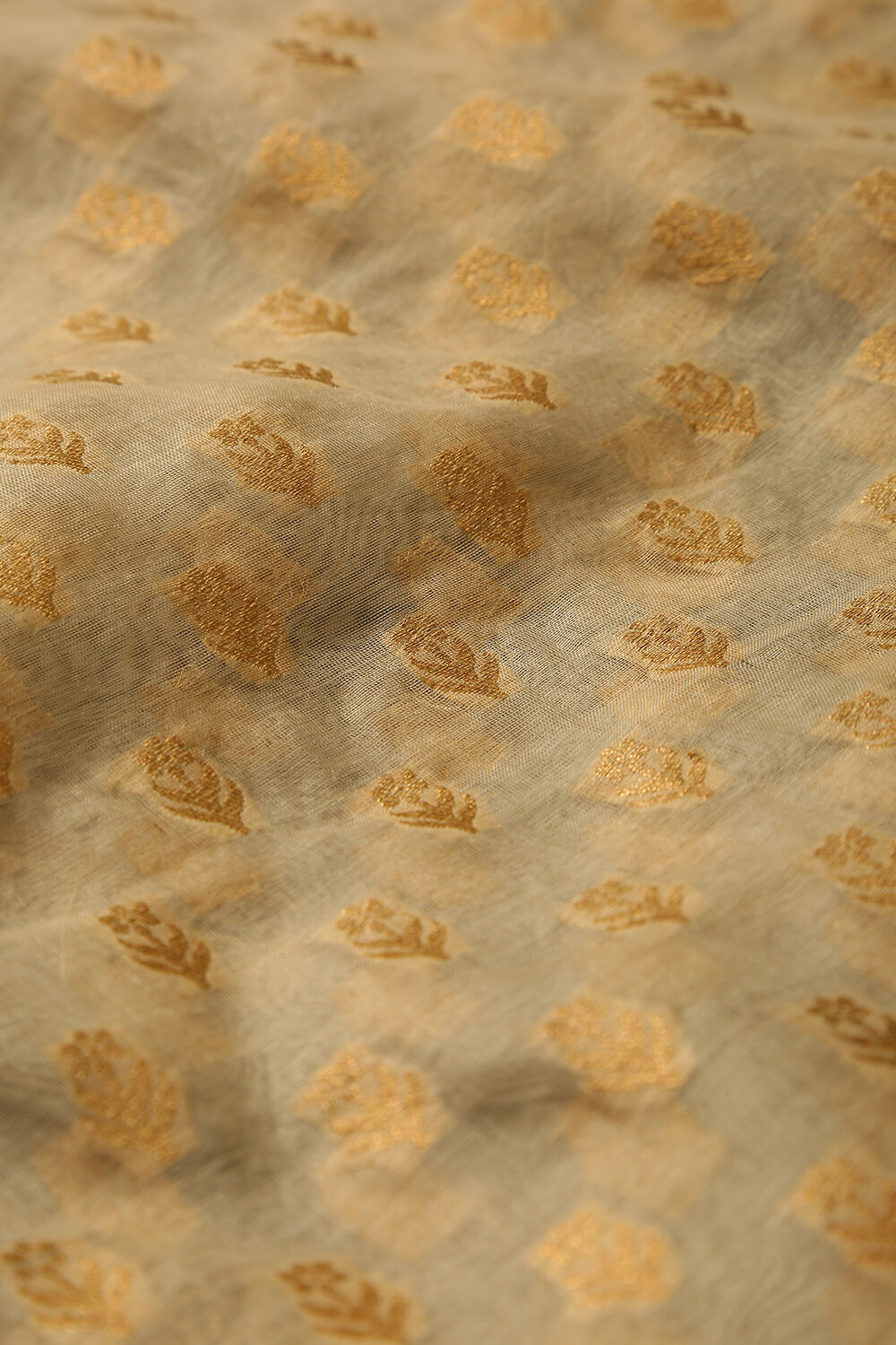 Off white Pure Organza Tussar Banaras Dupatta image number null