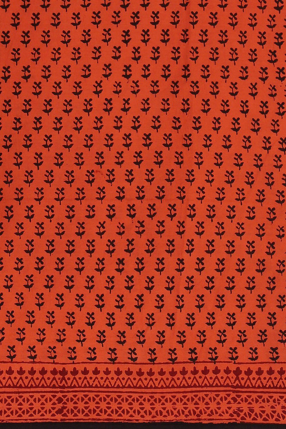 Orange Pure Cotton Bagh Printed Saree image number null