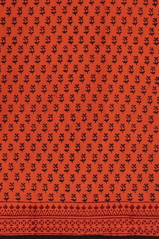 Orange Pure Cotton Bagh Printed Saree thumbnail image number null