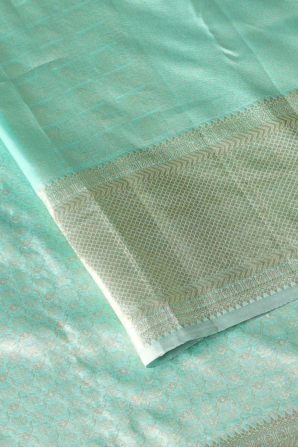 Light Blue Pure Silk Kanjivaram Saree image number null