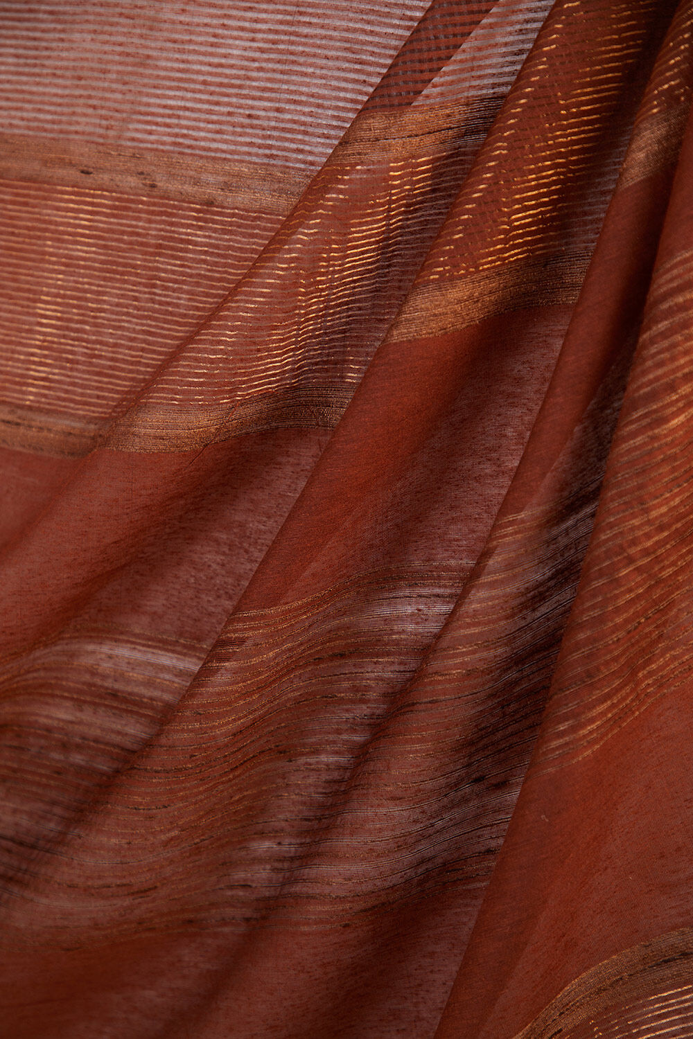 Brown Bhagalpur Woven Pure Silk Saree image number null