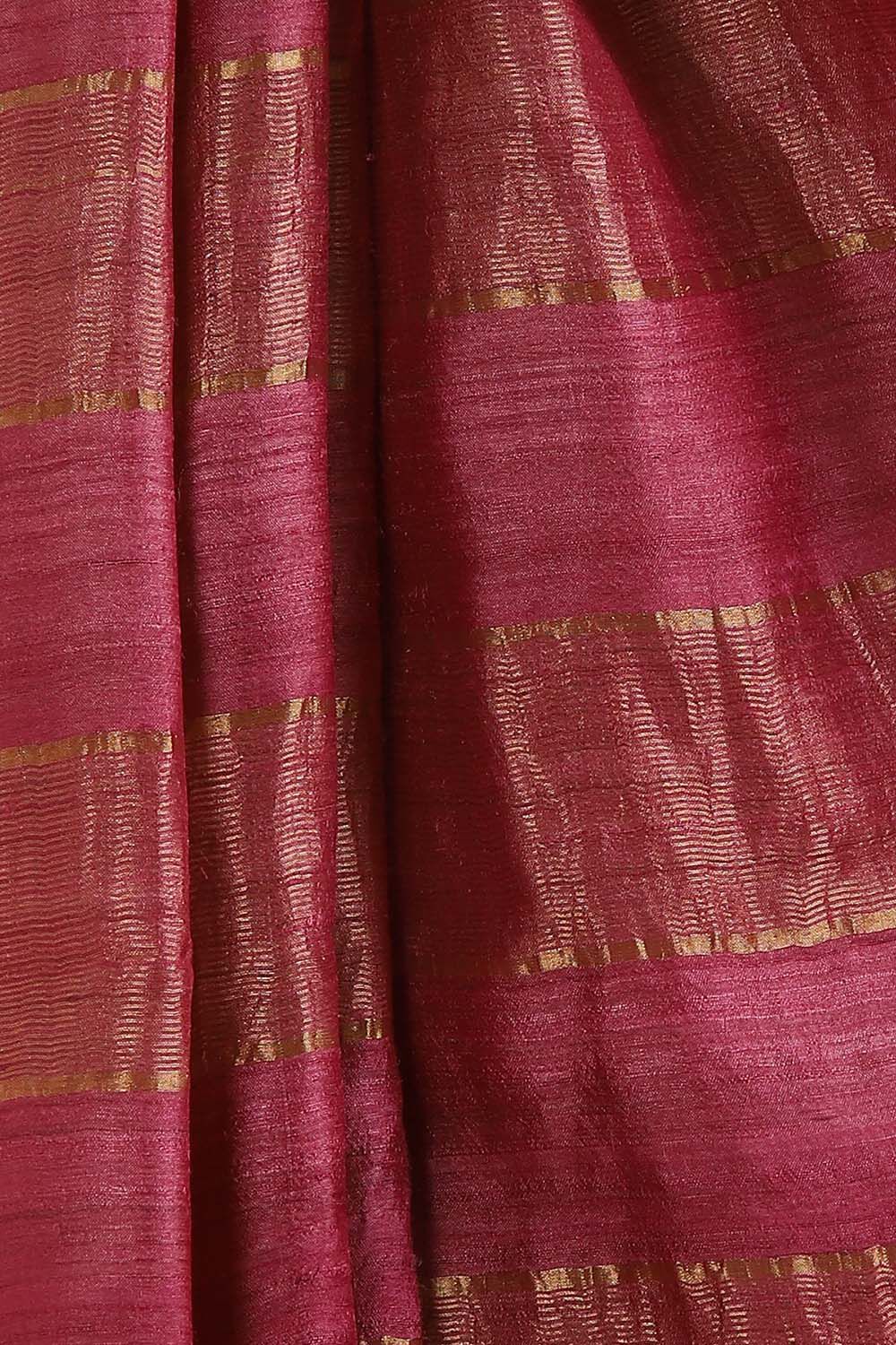 Pink Pure Tussar Silk Bhagalpuri Saree image number null