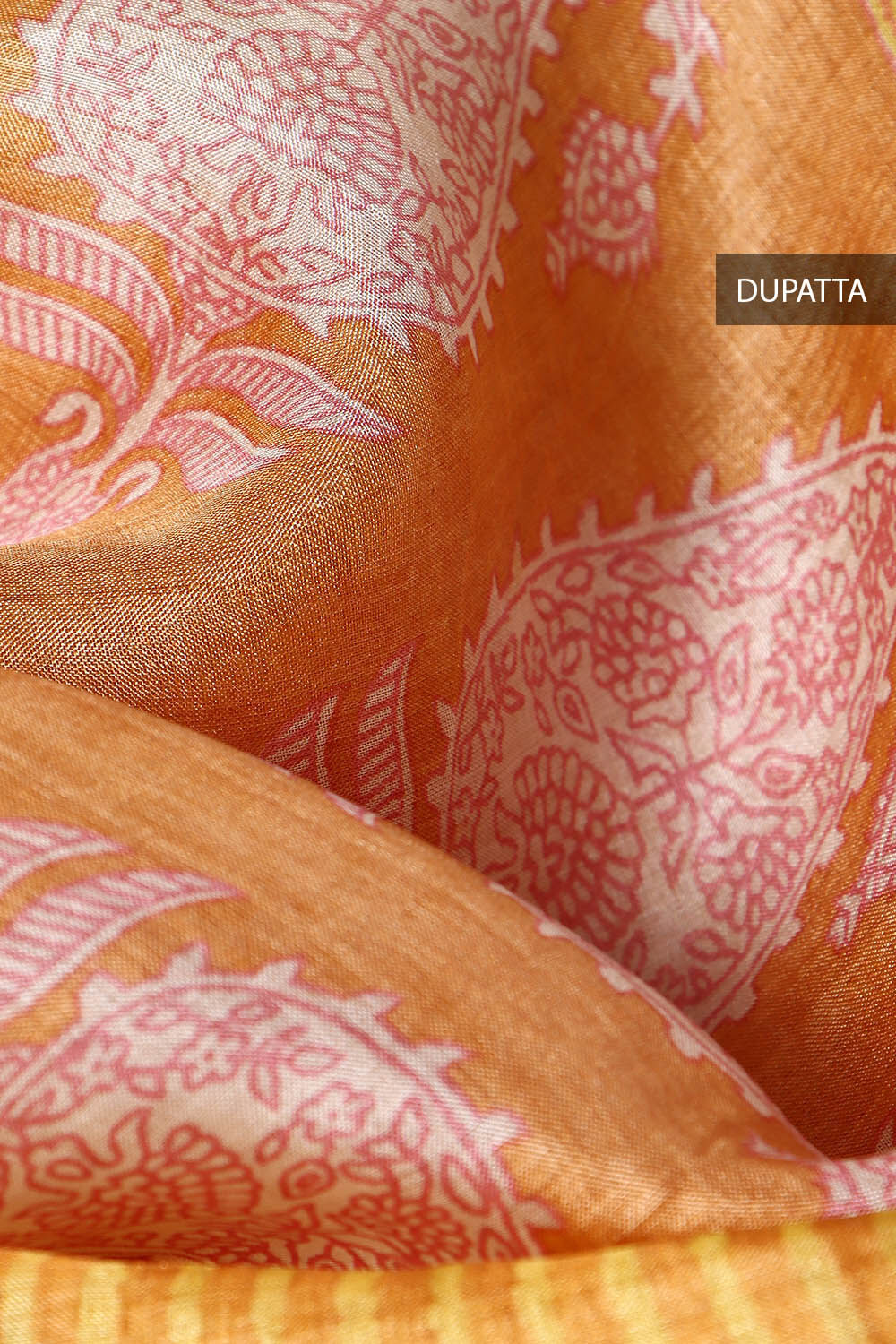 Yellow Tissue Embroiderd Unstitched Suit Set image number null