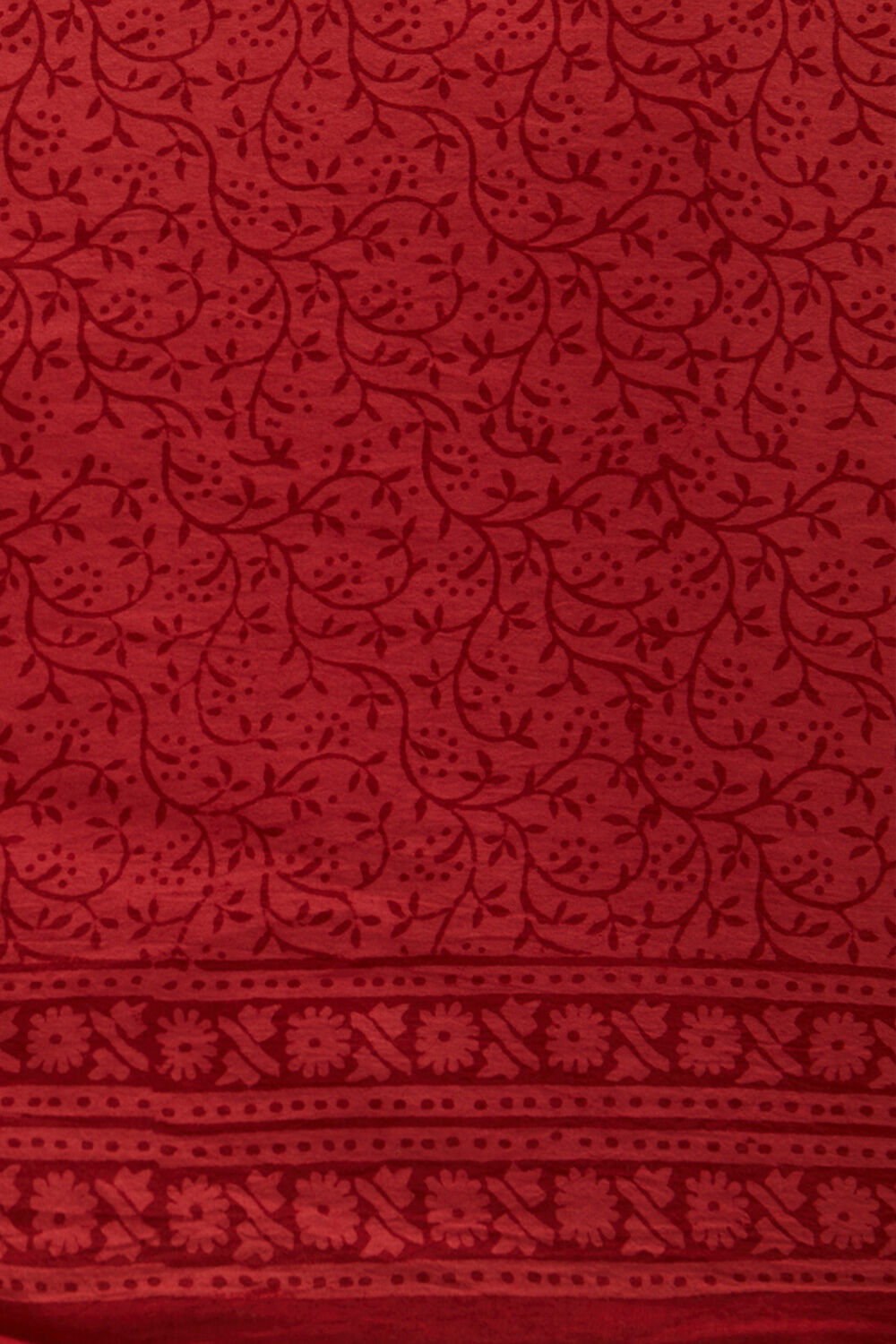 Red Pure Cotton Bagh Printed Saree image number null