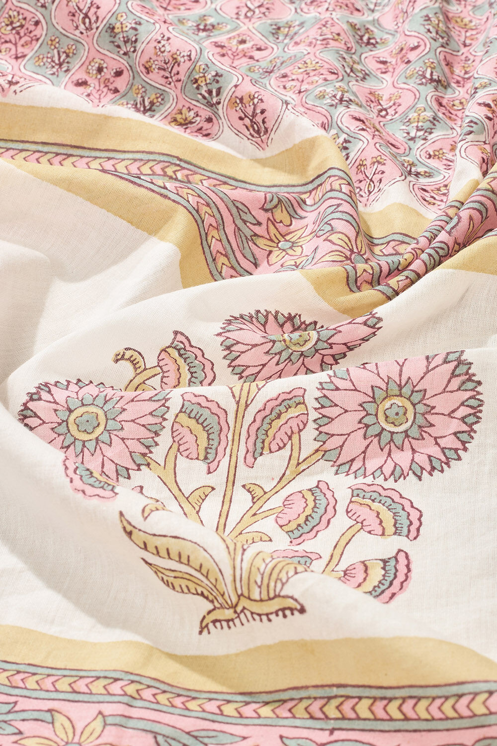 Light Pink Rajasthan Pure Cotton Printed Sanganeri Saree image number null