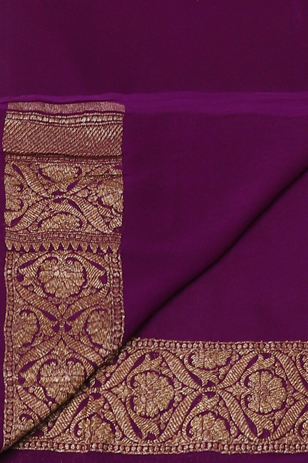 Purple Pure Georgette Banarasi Saree image number null