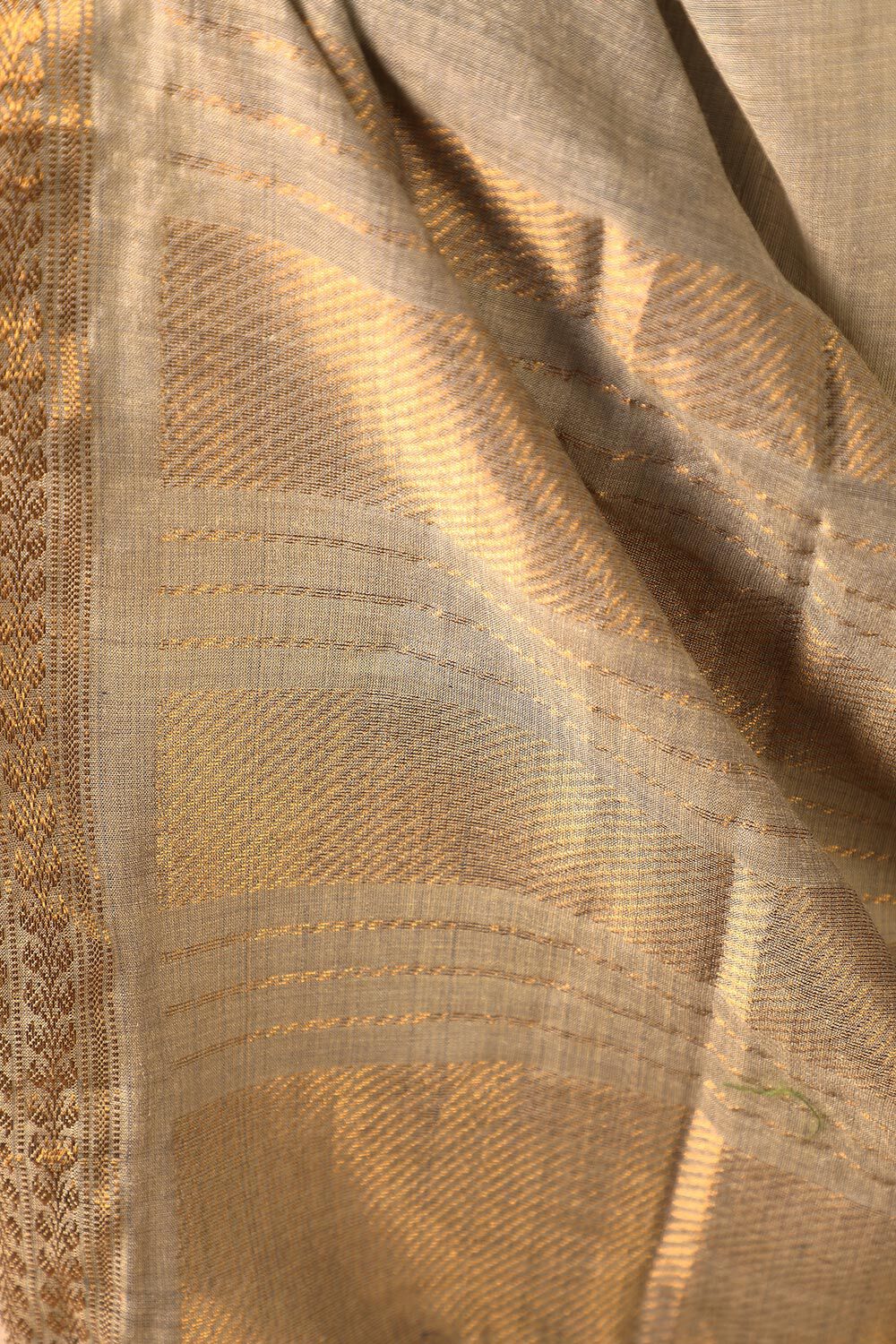 Grey Woven Pure Tussar Silk Saree image number null