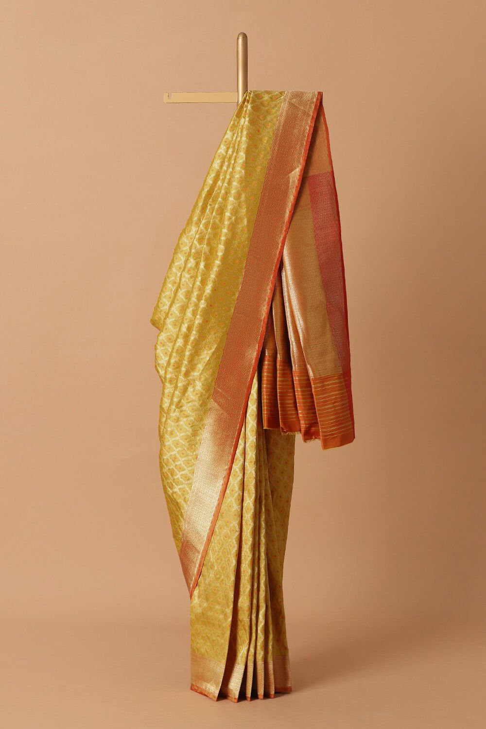 Dark Yellow Pure Silk Banarasi Saree image number null