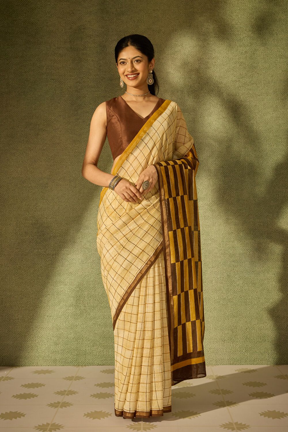 Yellow Rajasthan Pure Silk Cotton Printed Sanganeri Saree image number null