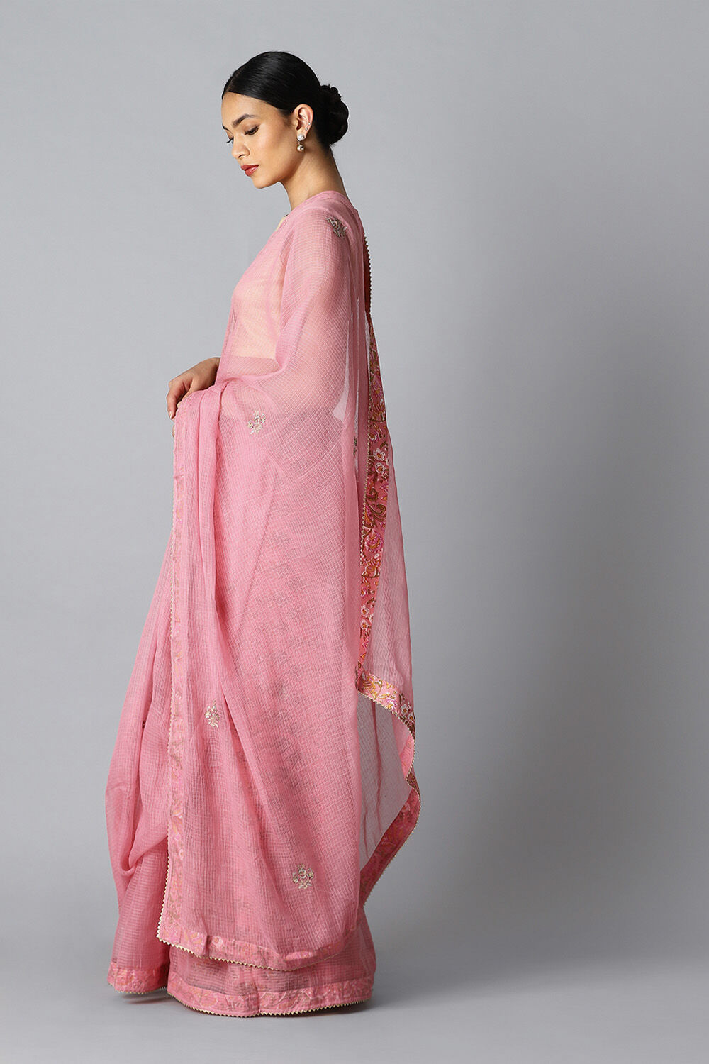 Light Pink Pure Kota Gota Patthi Saree image number null