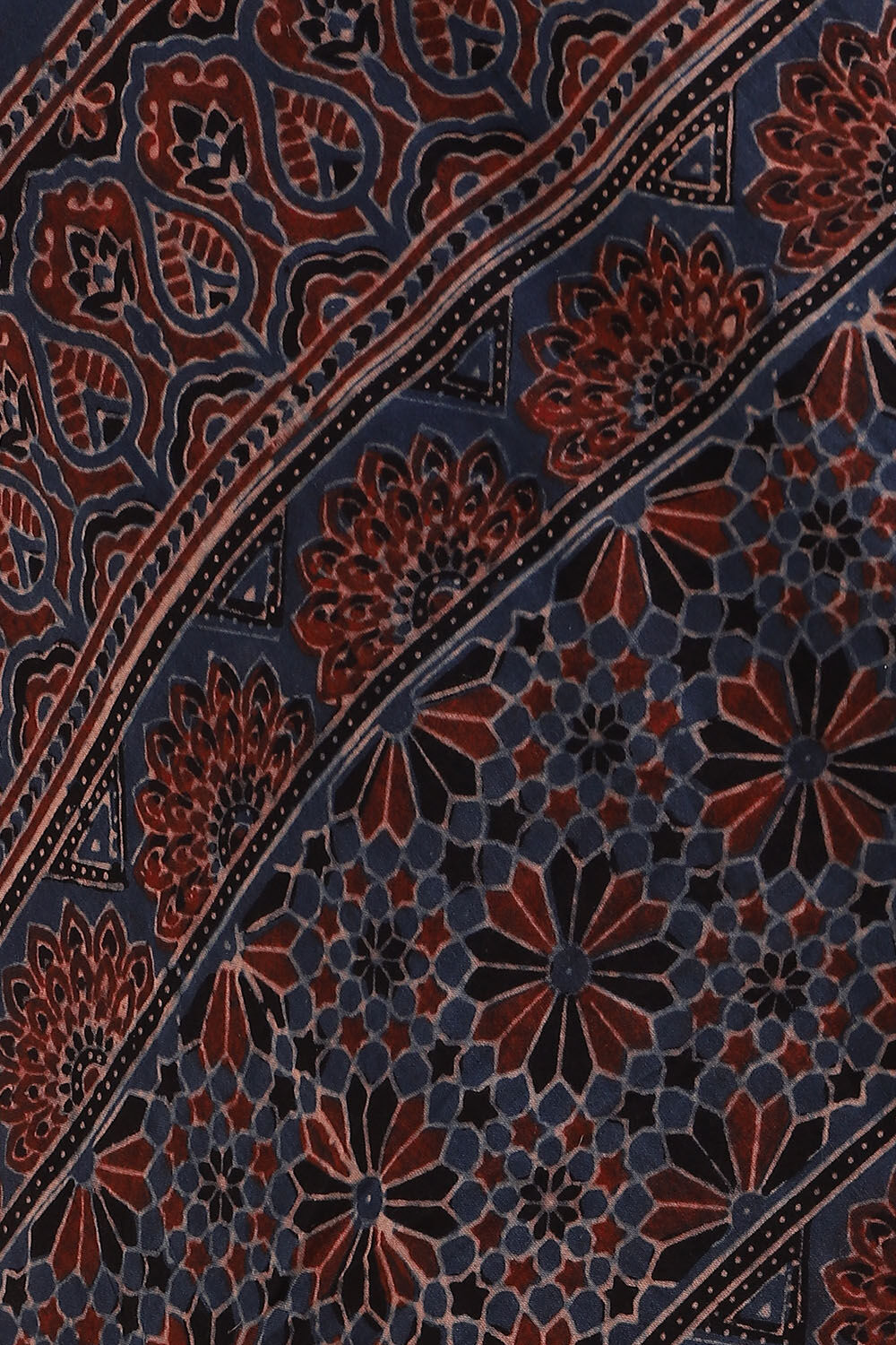 Blue Pure Cotton Ajrakh Printed Saree image number null
