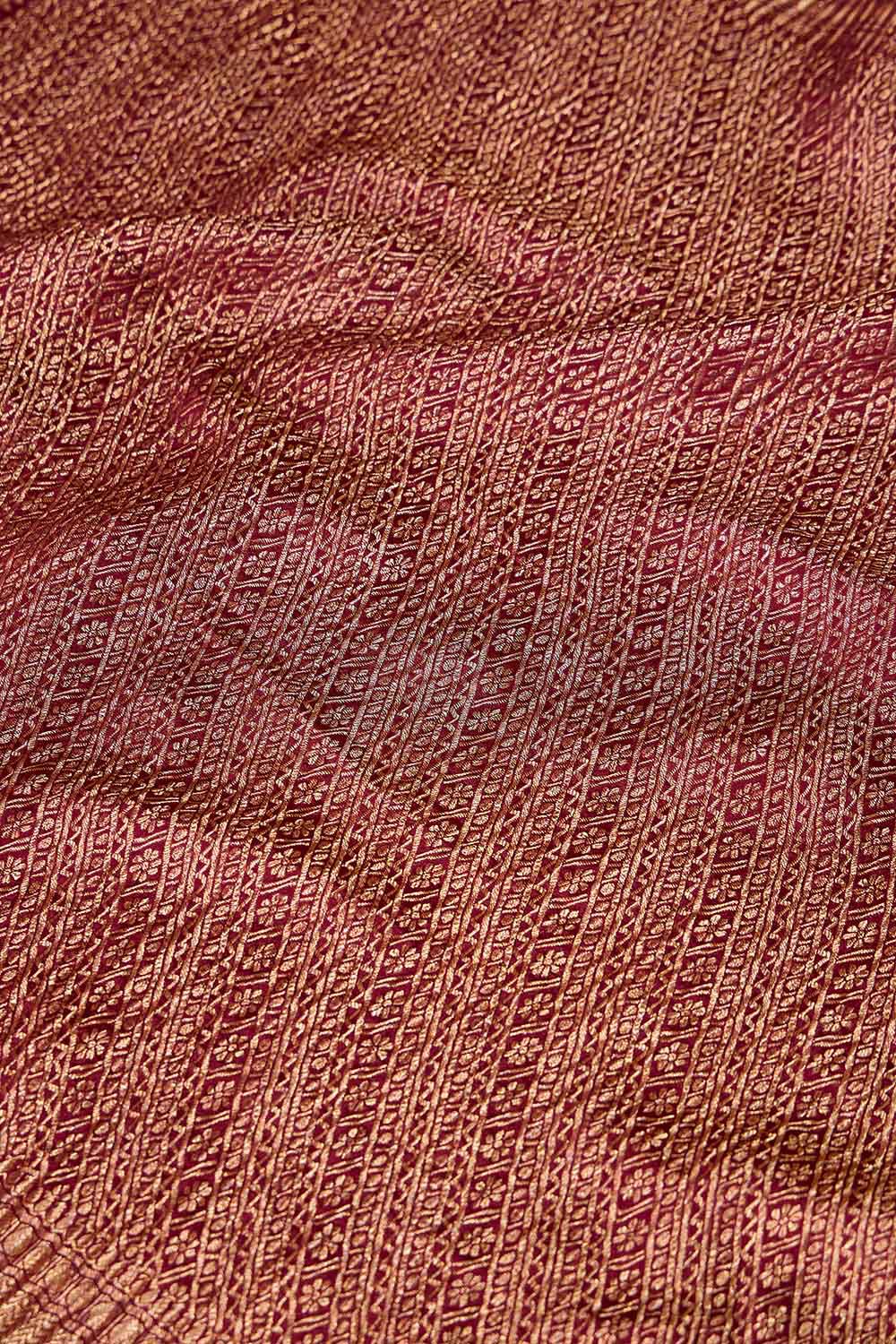 Dark Red Woven Pure Silk Crepe Saree image number null