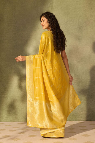 Yellow Pure Viscose Woven Saree thumbnail image number null