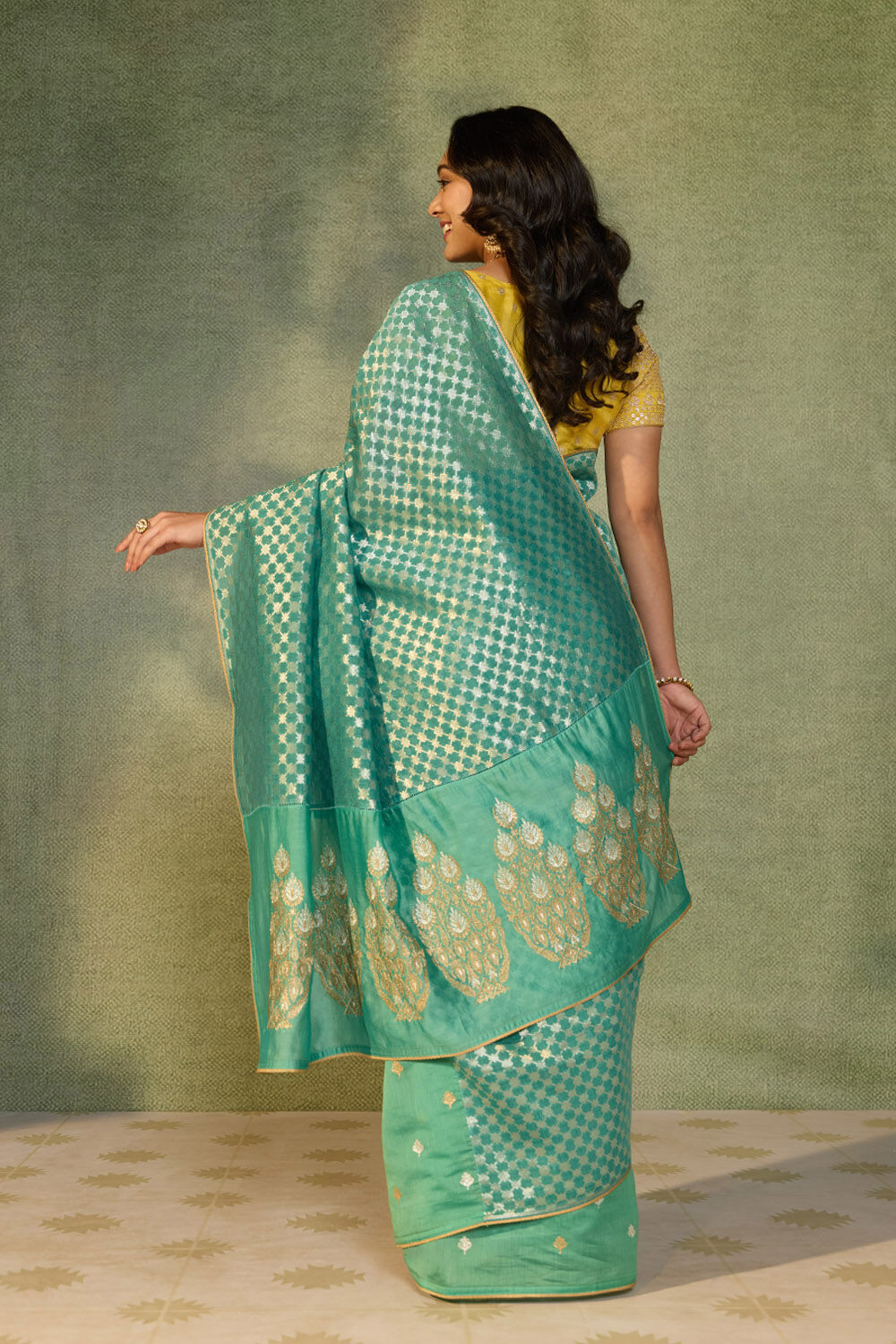 Blue Woven Pure Silk Cotton Saree image number null