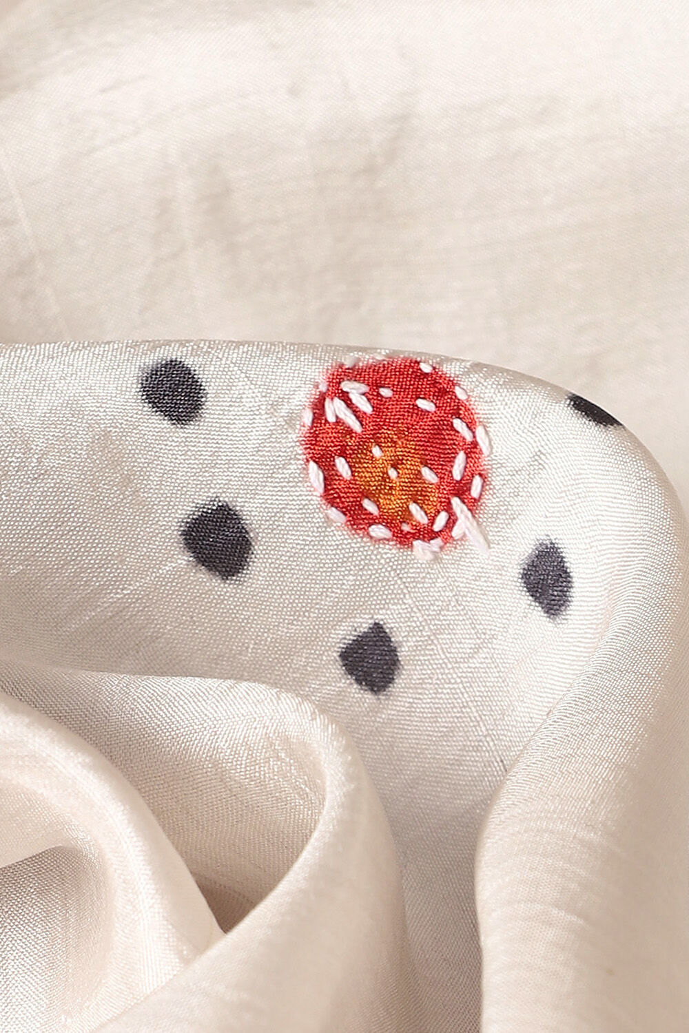 Off Pure White and Grey Silk image number null