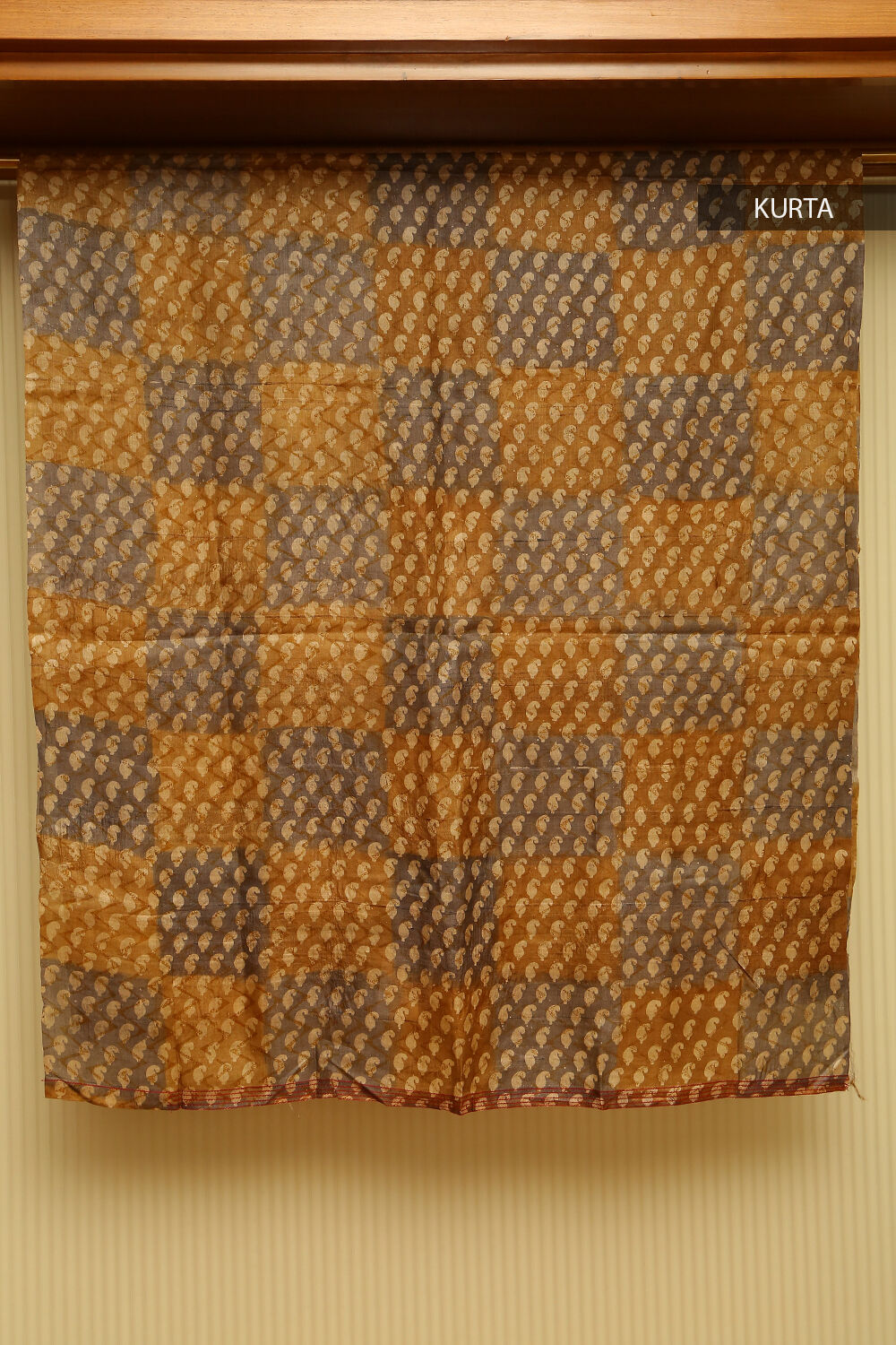 Multicolored Block-printed Pure Tussar Silk Suit Set image number null