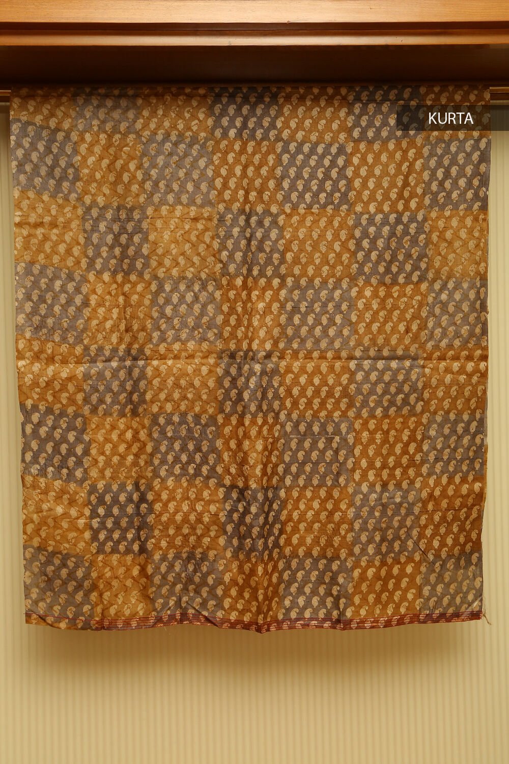 Multicolored Block-printed Pure Tussar Silk Suit Set image number null