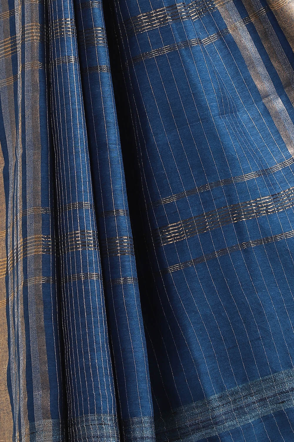 Blue Pure Silk Woven Saree image number null