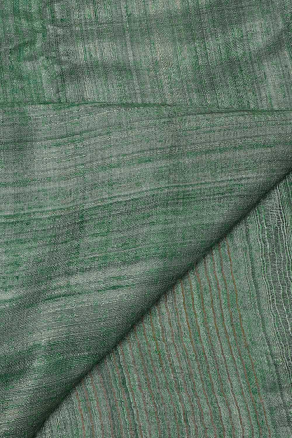 Green Pure Silk Tussar Jamdani Saree image number null
