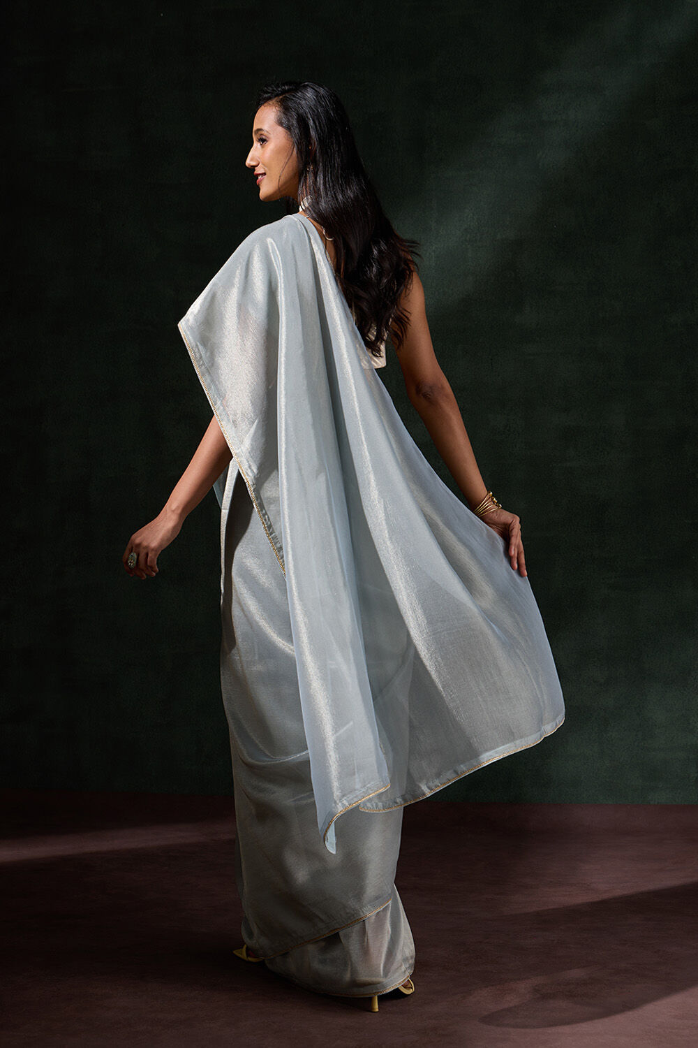 Silver Woven Tissue Saree image number null
