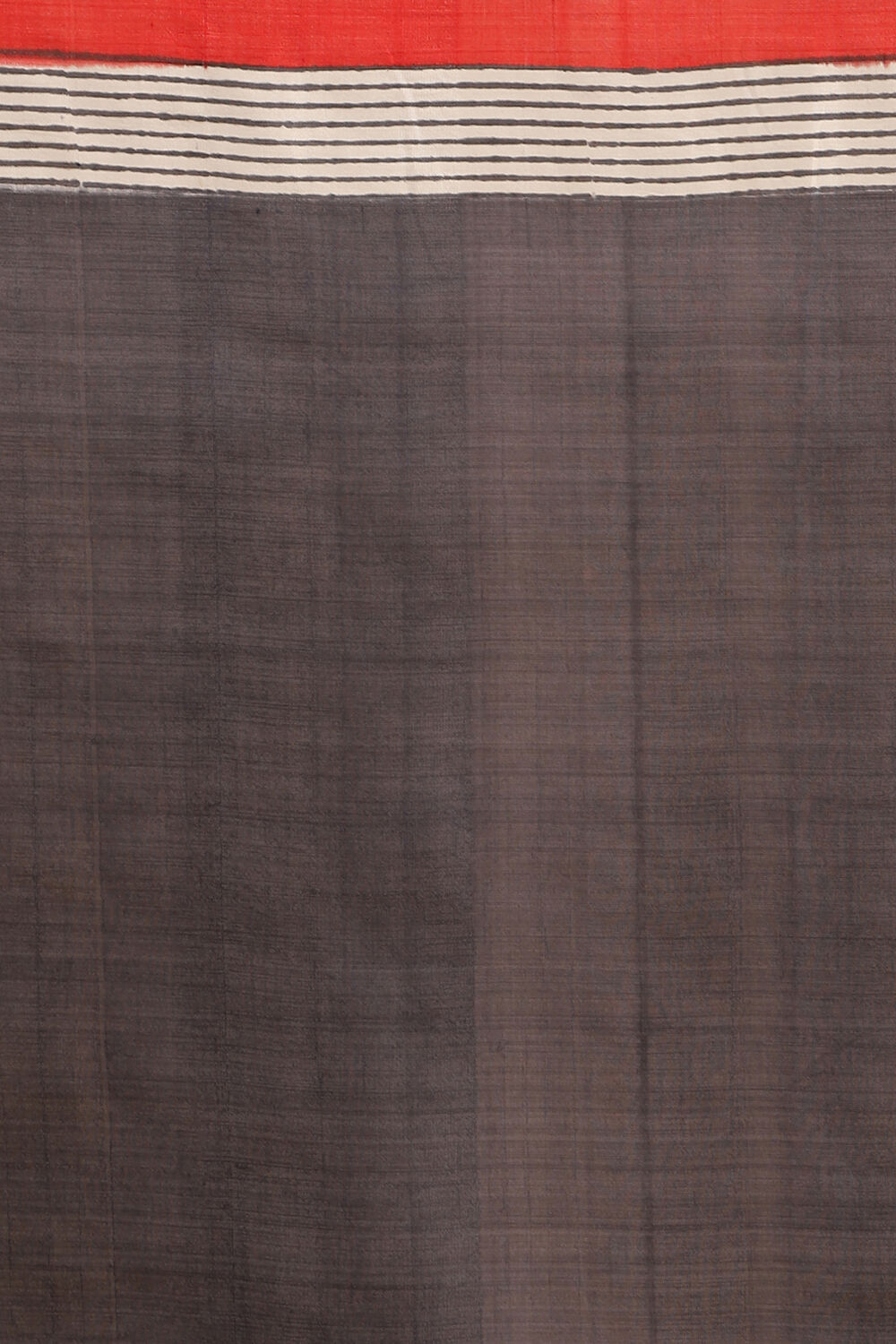 Black and Red Hand Blockprinted Pure Silk Saree image number null