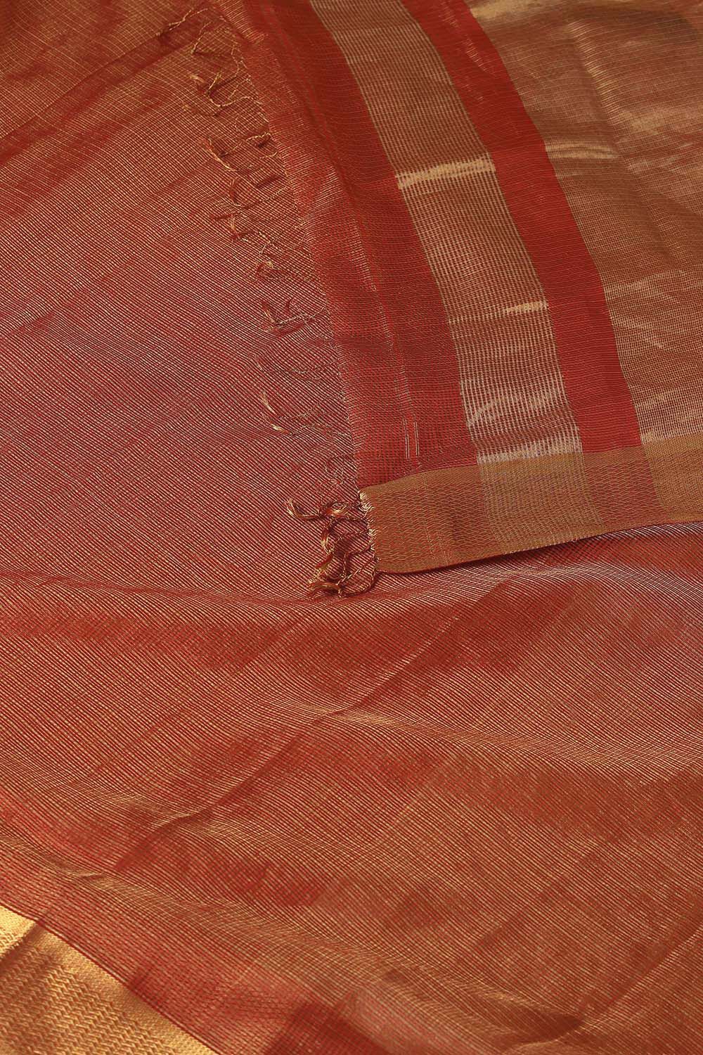 Dark Red Pure Silk Cotton Maheswari Saree image number null