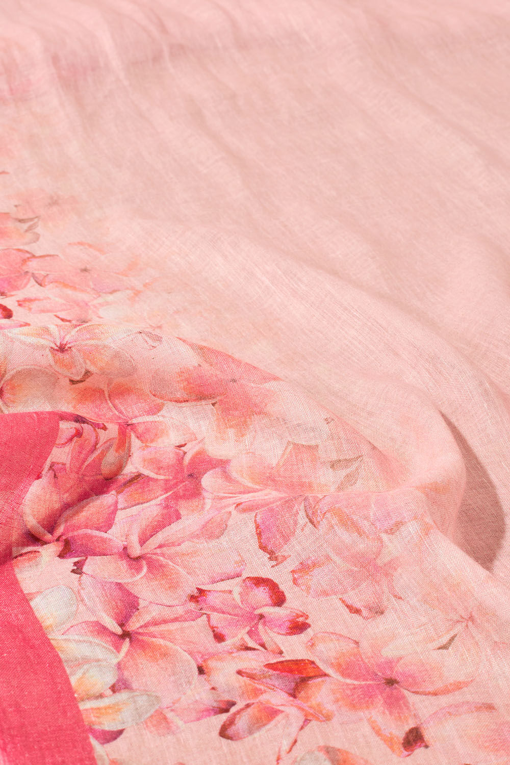 Pink Printed Pure Linen Saree image number null