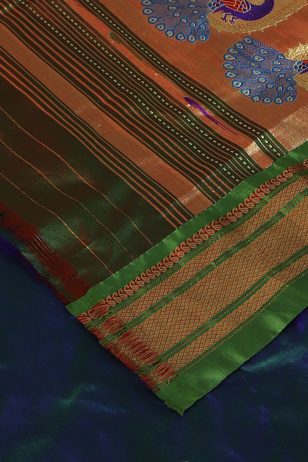 Blue Pure Silk Paithani Saree image number null